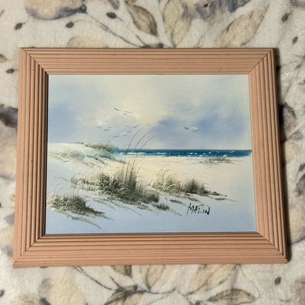 Coastal Beach Scene Framed Art